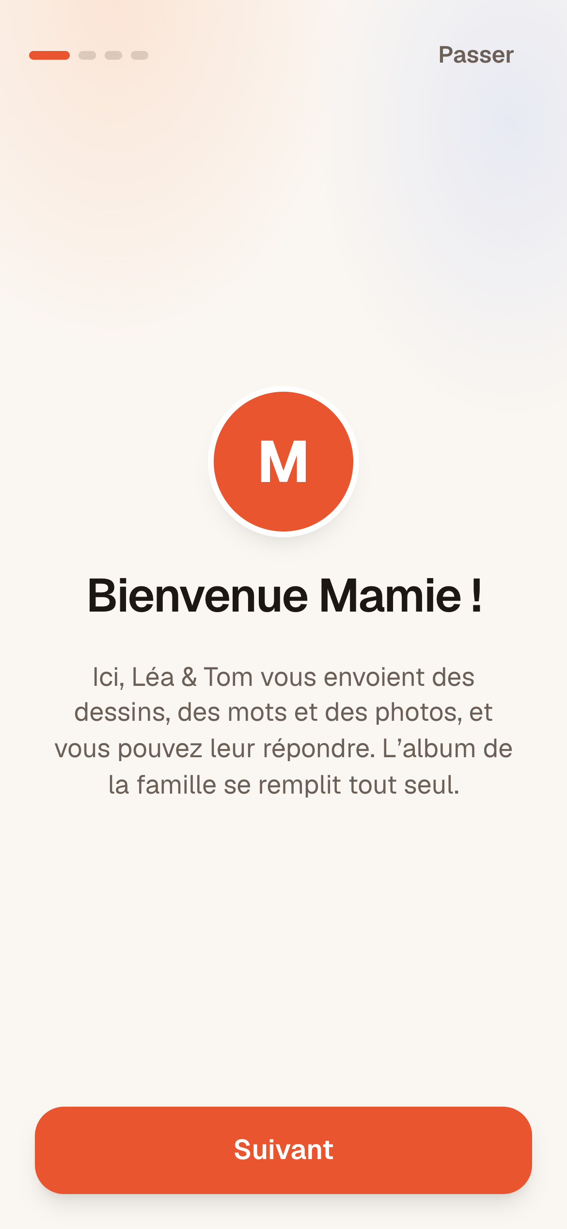 Première ouverture : « Bonjour Mamie », un bouton pour garder l'icône sur l'écran d'accueil
