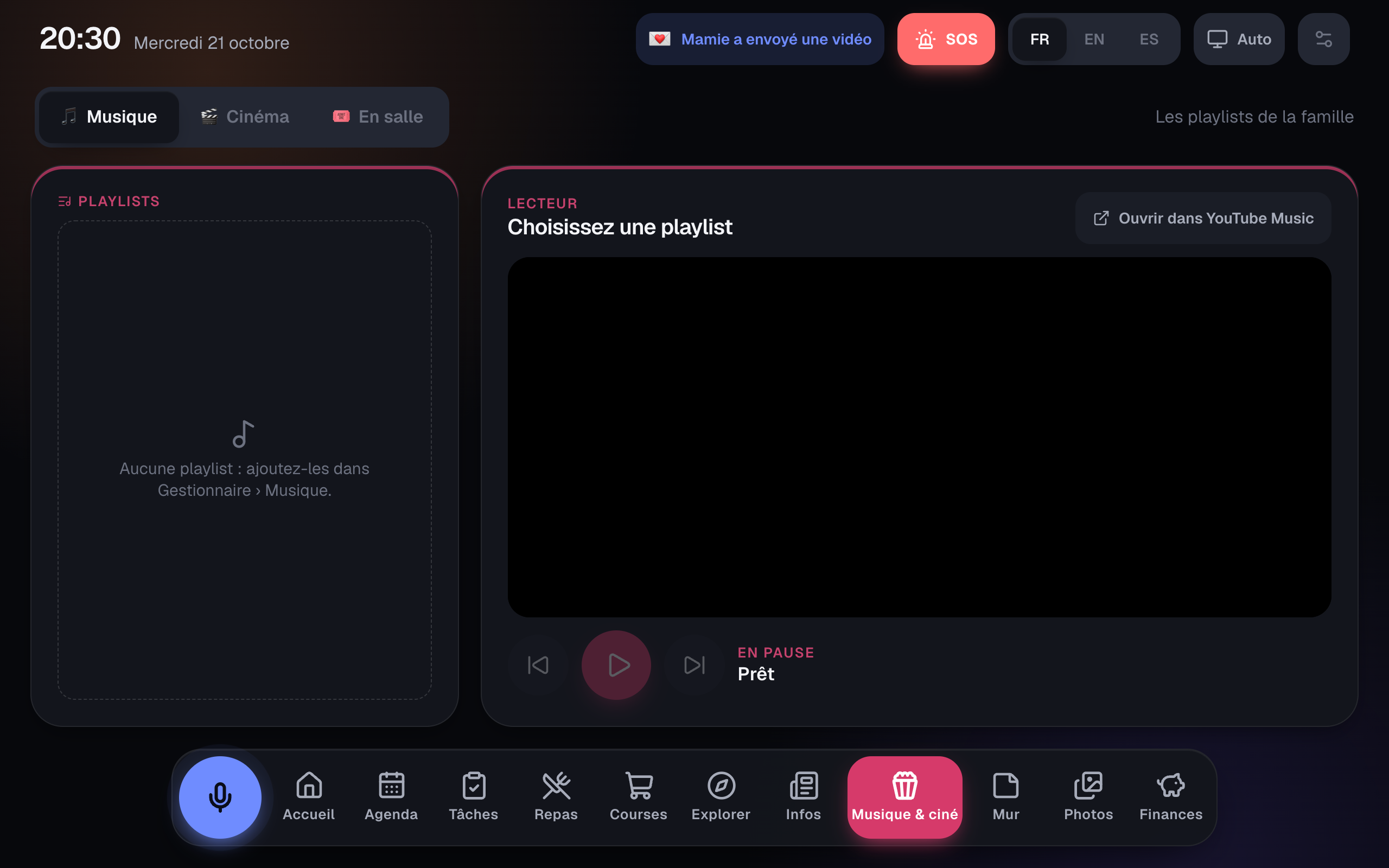 Musique : playlists et lecteur continu dans la cuisine