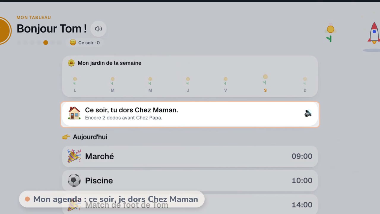 Affiche du film Deux maisons : sur le frigo, « Ce soir, tu dors Chez Maman »